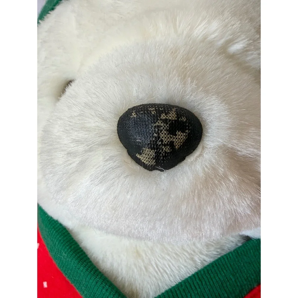 Vintage 1990 Dayton Hudson Santa Bear Plush White Christmas Polar Bear 17 inch